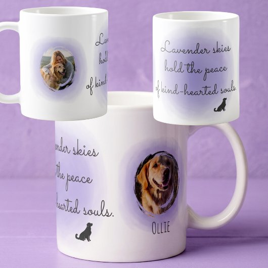 Lavender Golden Retriever Custom Mug with Name