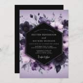 Lavender Gothic Bloom Wedding Kaart (Voorkant / Achterkant)