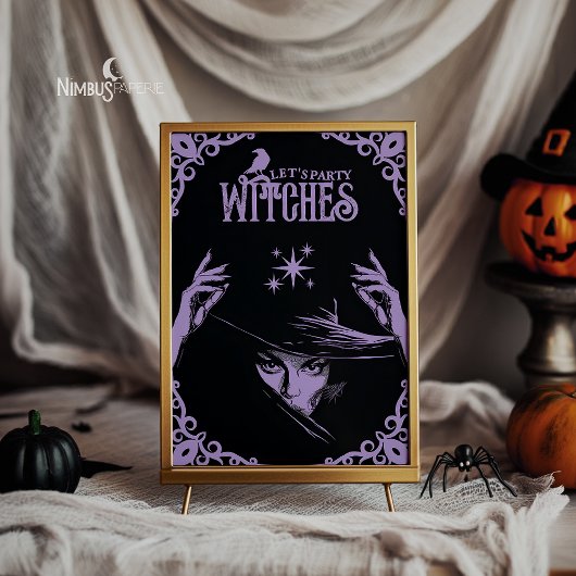 Lavender Gothic Witchy Halloween Flat Invitation