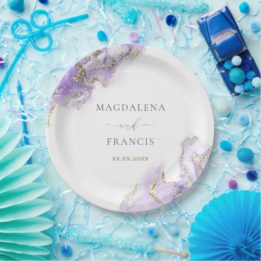 lavender gouden inkt marmer - bord voor bruiloft (Feest)