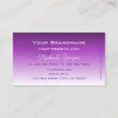 Lavender Gradient met Palm Leaf Monogram Visitekaartje (Achterkant)