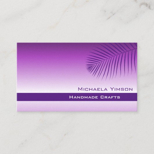 Lavender Gradiënt met Palm Leaf Simple Stijlvol Visitekaartje (Voorkant)