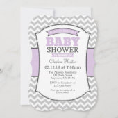 Lavender Gray Chevron Baby shower Uitnodiging (Voorkant)