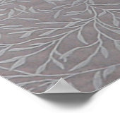 Lavender Gray Embossed Leaf Vines Poster (Hoek)