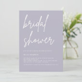 Lavender Gray Minimalist Bridal Shower Invitation  (Debout devant)