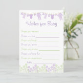 Lavender & Green Baby shower wil Baby gamen Kaart (Staand voorkant)