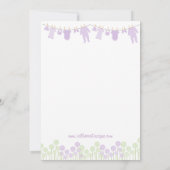 Lavender & Green Baby shower wil Baby gamen Kaart (Achterkant)