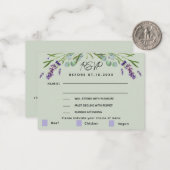 Lavender green mariage menu QR réponse RSVP (Devant/Arrière en situation)