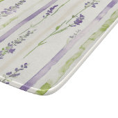 Lavender Green Stripes Floral   Snijplank (Hoek)