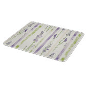Lavender Green Stripes Floral   Snijplank (Hoek)