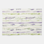 Lavender Green Stripes Floral   Theedoek (Horizontaal)