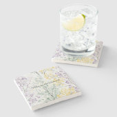 Lavender Green Yellow Trees Stenen Onderzetter (Zijkant)