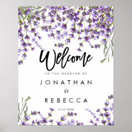 lavender greenery bruiloft welkom poster