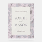 Lavender Grey Floral Acrylic Wedding Welcome Sign (Recto)