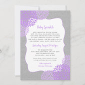 Lavender Grey Girl Baby Sprinkl invitation (Devant)