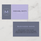 Lavender & Grey Plain Elegant Professional Modern Visitekaartje (Voorkant / Achterkant)