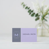 Lavender & Grey Plain Elegant Professional Modern Visitekaartje (Staand voorkant)