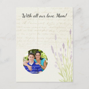 Lavender Groeiende Moederdag voor handschrift Briefkaart
