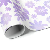 Lavender Hand Drawn Floral Pattern Cadeaupapier (Rol Hoek)