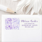 Lavender Hand Drawn Floral Pattern Etiket (Insitu)