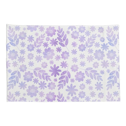 Lavender Hand Drawn Floral Pattern Kussensloop (Achterkant-Rechts)
