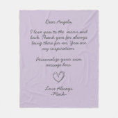 Lavender Handwrite Love Letter of message Fleece Deken (Voorkant)
