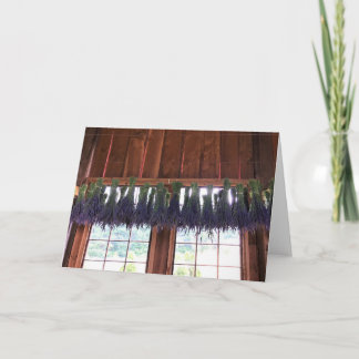 Lavender Hanging in een Barn Kaart