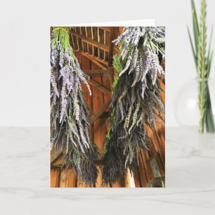 Lavender Hanging in een Barn Kaart