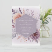 Lavender Hazy Meadow Wedding Kaart (Staand voorkant)