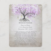 Lavender Heart Leaf Tree Wedding Direction Insert Informatiekaartje (Voorkant)