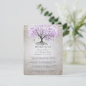Lavender Heart Leaf Tree Wedding Direction Insert Informatiekaartje (Staand voorkant)