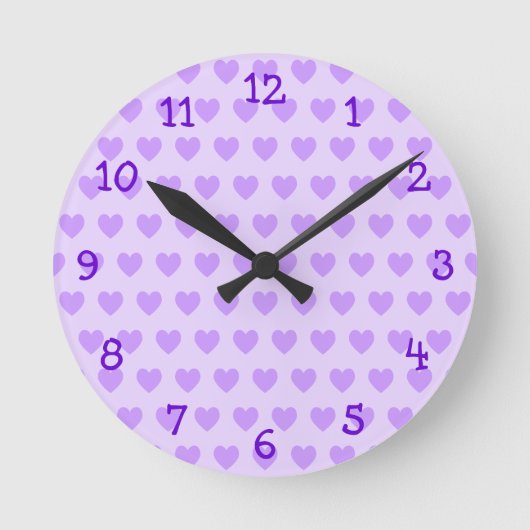Lavender Heart Pattern Wall klok (Voorkant)