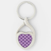 Lavender Heart Purple Diamond Argyle Pattern Sleutelhanger (Voorkant)