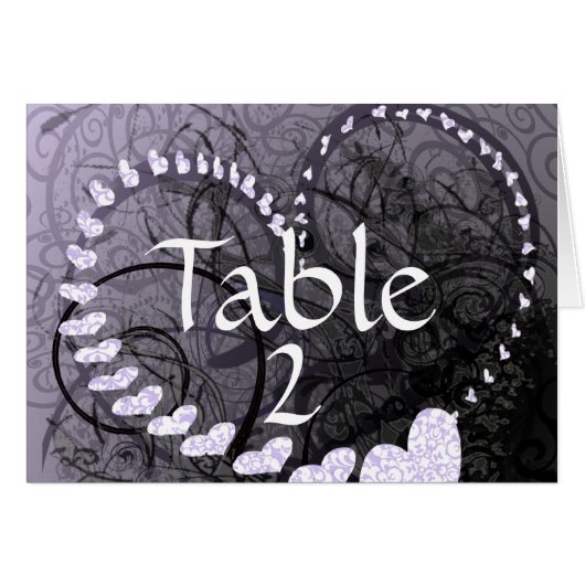 Lavender Heart Swils Tableau Numéro Cartes (Devant horizontal)