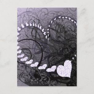 Lavender Heart Swirls Briefkaart