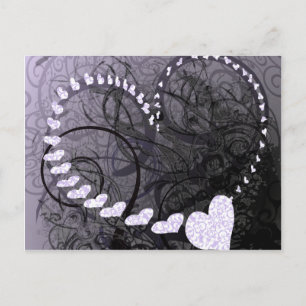 Lavender Heart Swirls Briefkaart