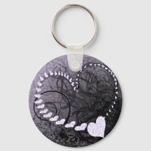 Lavender Heart Swirls Sleutelhanger