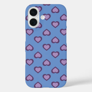 Lavender Hearts Pattern Hoesje-Mate iPhone Case
