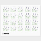 Lavender herb botanische waterverf paarse rustige vierkante sticker (Vel)