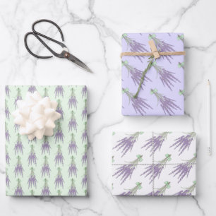 Lavender Herb Flower Bundle Patronen Inpakpapier Vel
