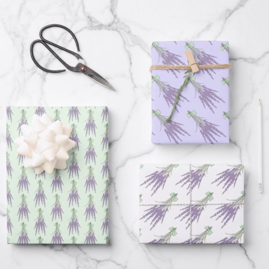 Lavender Herb Flower Bundle Patronen Inpakpapier Vel (Voorkant)