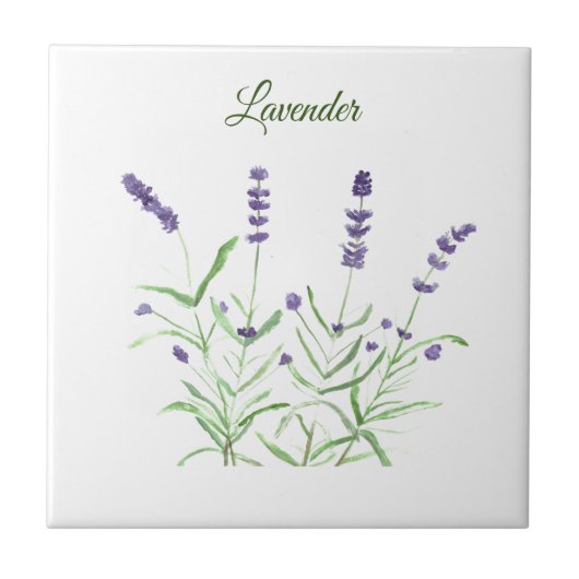 Lavender Herb Greenery Kitchen Green Paars Tegeltje (Voorkant)