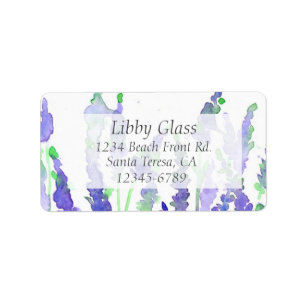 Lavender Herb Waterverf Flowers Return Address Etiket