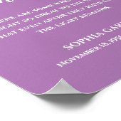 Lavender het licht blijft de Quote Memorial Servic Poster (Hoek)