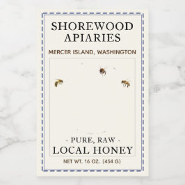Lavender Honey 2 x 3 Realistic Bees Dashed Border Voedselcontainer Etiket