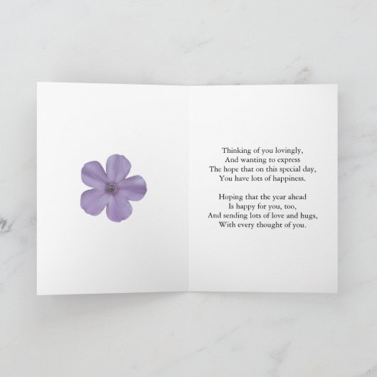 Lavender hues floral 25th verjaardagskaart kaart (Binnen)