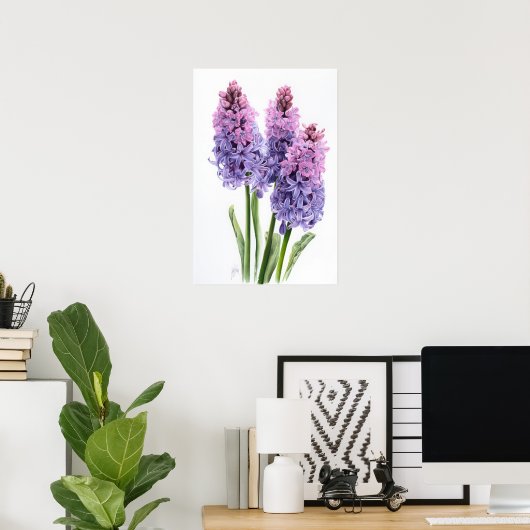 Lavender Hyacinth Flower Art Imprimer Poster (Bureau à domicile)