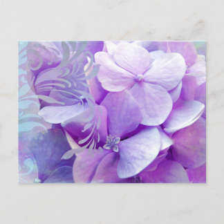 Lavender Hydrangea Floral Swirl Briefkaart