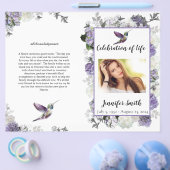 Lavender Hydrangea Hummingbird FuneralFlyer Flyer (Enkel)