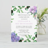 Lavender Hydrangeas Floral Bridesmaids Luncheon Kaart (Staand voorkant)